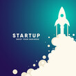 Business Rocket Start Up Concept for web page, banner, presentation, social media. Vector illustration