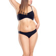 © Galaxy_love_design - Young woman body in silhouette of fat body. After weight loss concept.