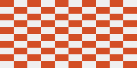 Poster - A checkerboard pattern of orange tiles alternating with white ones. Vector from orange rectangles.