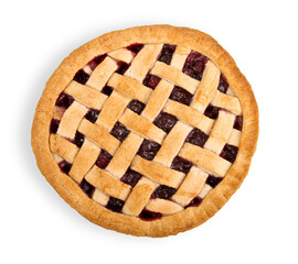 Sticker - Delicious baked cherry pie, top view