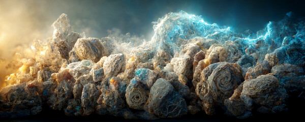 Wall Mural - abstract whirlwind quartzite stone organic nature stone bone and clouds wallpaper background. 3d ren