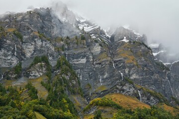 Sticker - Foggy mountains in the region of canton Valais