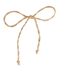 twine string tied in a bow isolated