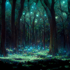 Canvas Print - forest in the night