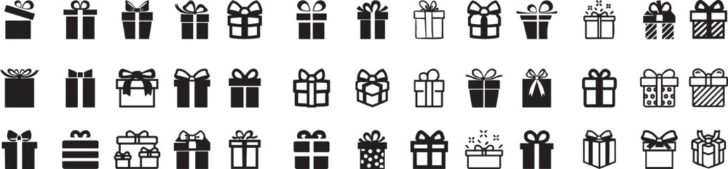 present gift box icon. gift box icon is in line style isolated on white. christmas gift icon illustr