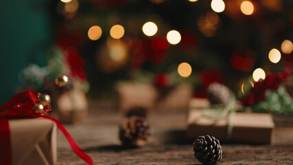 christmas gift box under tree