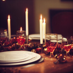 Canvas Print - candles on the table