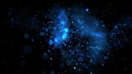 Wall Mural - Blue Glitter Particles Loop Background