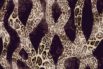 Poster - Abstract seamless chaotic leopard print. Grunge texture background. Wallpaper for girls. Fashion style pattern. Animal print