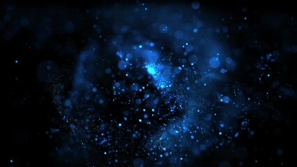 Wall Mural - Blue Glitter Particles Loop Background
