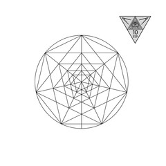 Wall Mural - Sacred geometry. Vector Illustration isolated on white. Sacred geometry. Black lines on a white background