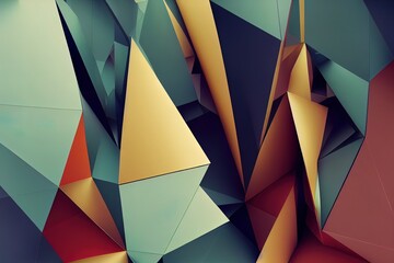 Poster - 3d rendering creative shapes conceptual background. Abstract architectural wallpaper.