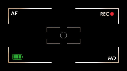 The viewfinder of an old ruined recording camera. Computer-generated, but with the shadows and subtleties of the real thing. Sixteen-to-nine aspect ratio.
