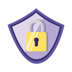 Sticker - secure padlock in shield