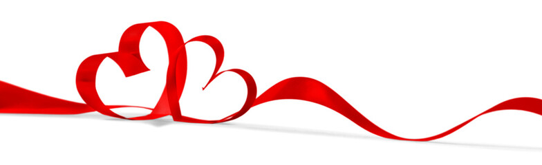 Poster - Close up of  red ribbon on white background