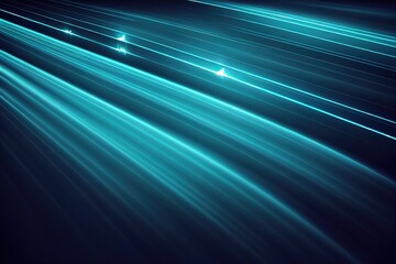 Sticker - 2d Abstract, science, futuristic, energy technology concept. Digital image of light rays, stripes lines with blue light, speed and motion blur over dark blue background