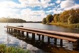 Fototapeta Pomosty - Pomost. Jezioro na Warmii i Mazurach