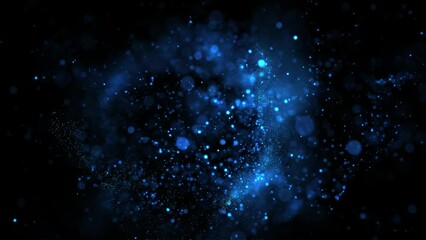 Wall Mural - lue Glitter Particles Loop Background