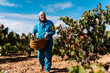 © Ezequiel Giménez/Stocksy - Senior man with basket walking near grapevines