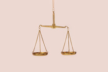 Empty Golden Vintage Scales Of Justice.