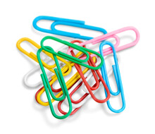Colored Paper Clips Isolated On White Background