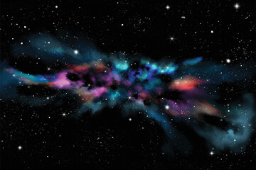 hand painted watercolor galaxy wallpaper background vector design illustration