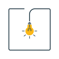 Poster - Bulb light vector icon. Lighting Electric lamp. Electricity, shine. Light Bulb icon vector, isolated on background. Bulb light icon. Idea sign, solution