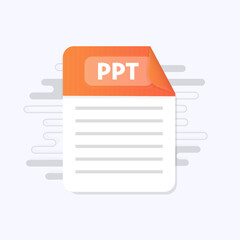 Poster - PPT file icon. Flat design graphic illustration. Vector PPT icon