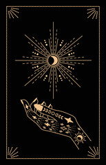 Wall Mural - linear vector illustration of hands. Drawn magic hands. Design elements for decoration in modern style. Sorcery of hands. mystical elements.