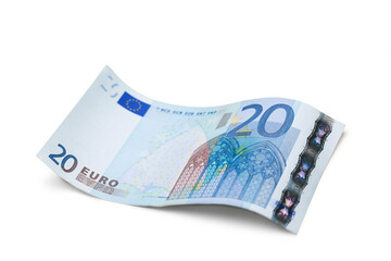 Poster - Twenty Euro banknote on white background