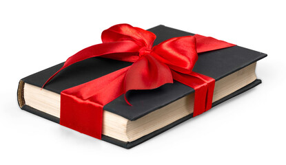 Wall Mural - present box on white tied with red type