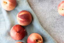 Ripe Peaches On Countertop