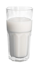 Sticker - Glass of milk isolated on white