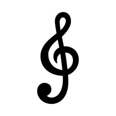 Poster - Treble clef or key note icon symbol signs for apps and websites with transparent background PNG
