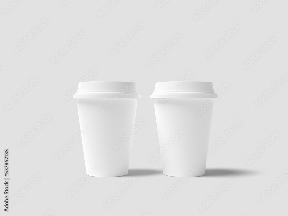 Paper cup mock-up. Render realistic 3d illustration. Package mockup ...