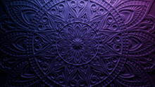 Diwali Festival Background, With Purple 3D Ornamental Design. 3D Render.