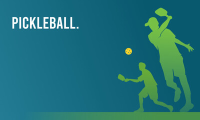 Wall Mural - premium simple pickleball player background illustration design