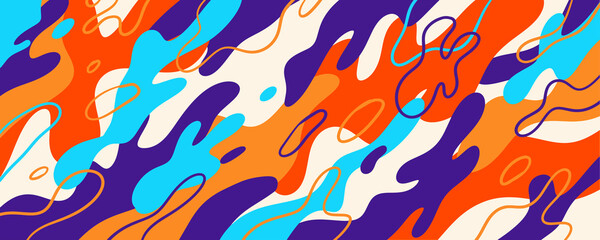 Sticker - Abstract trendy background design in ethnic style. Retro modern illustration outline stroke pattern