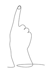 Poster - One continuous line drawing of pointing index finger. Thin Line Illustration vector concept. Contour Drawing Creative ideas.