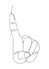 Poster - One continuous line drawing of pointing index finger. Thin Line Illustration vector concept. Contour Drawing Creative ideas.