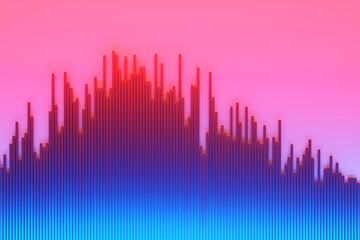 Poster - .Abstract background with vertical pink and blue  stripes, flow lines. Glitch effect background for poster, cover, concept design, banners, presentations..