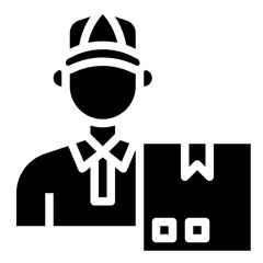 Wall Mural - DELIVERY MAN glyph icon