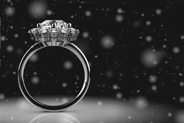 Wall Mural - Wedding ring 3D rendering (high resolution 3D image)