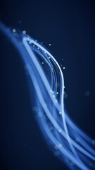 Poster - Flowing curves with glowing neon lines, 3d rendering.