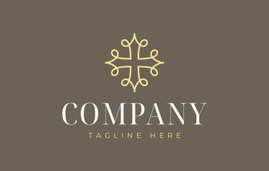 Fototapete - Abstract Plus Vintage Line Logo Design