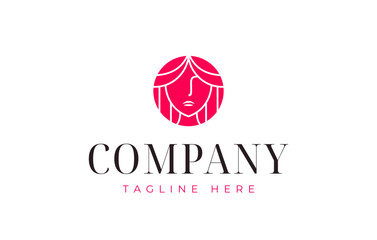 Fototapete - Female face beauty salon logo design template