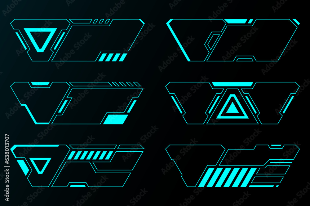 Abstract frames technology futuristic interface hud vector modern ...