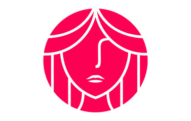 Fototapete - Female face beauty salon logo design template
