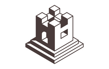 Fototapete - Castle Fortress Logo Design Template