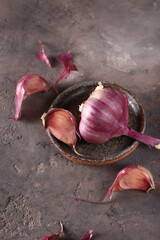 Sticker - ripe garlic healthy food on the table